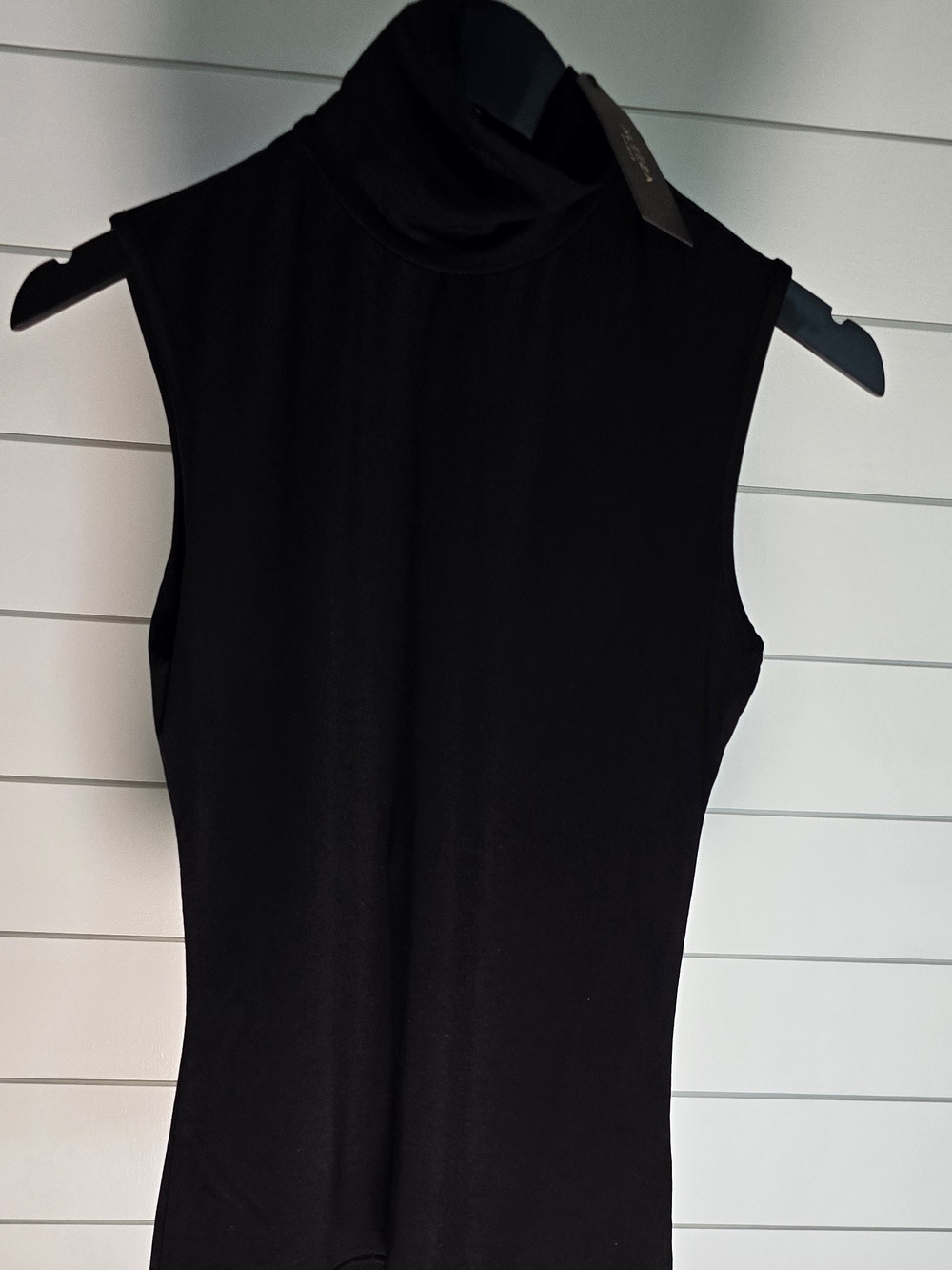 New Aleeza Paris Sleeveless Black Turtleneck Top XS